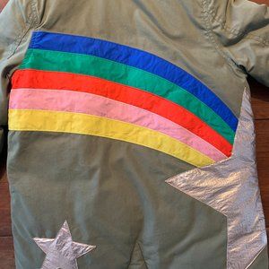 Boden Cosy Parka - Rainbow + Gold Star ⭐️ | Size 9-10